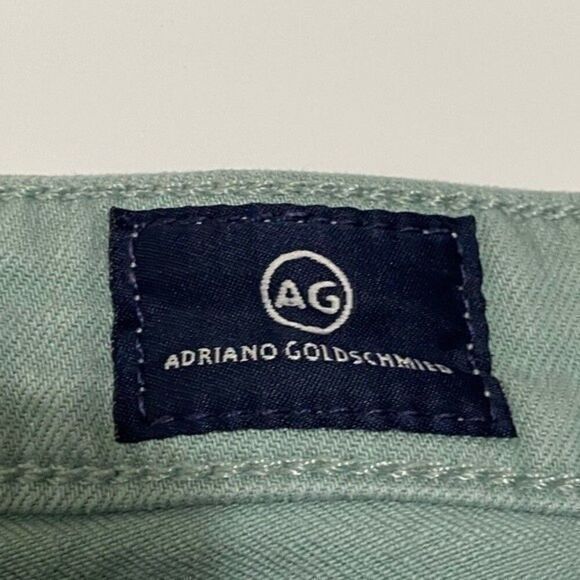 AG Adriano Goldschmied 26 The Ankle Zip Slim Straight Leg light green jean 503B5 - Picture 3 of 15